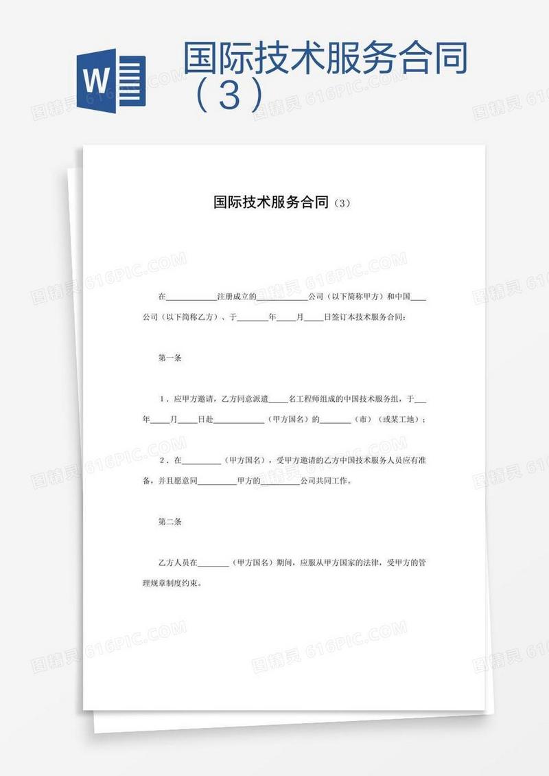 国际技术服务合同（3）