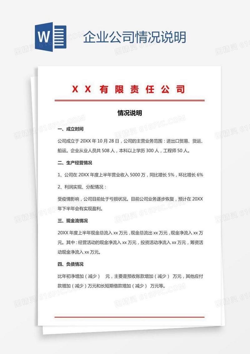 企业公司情况说明