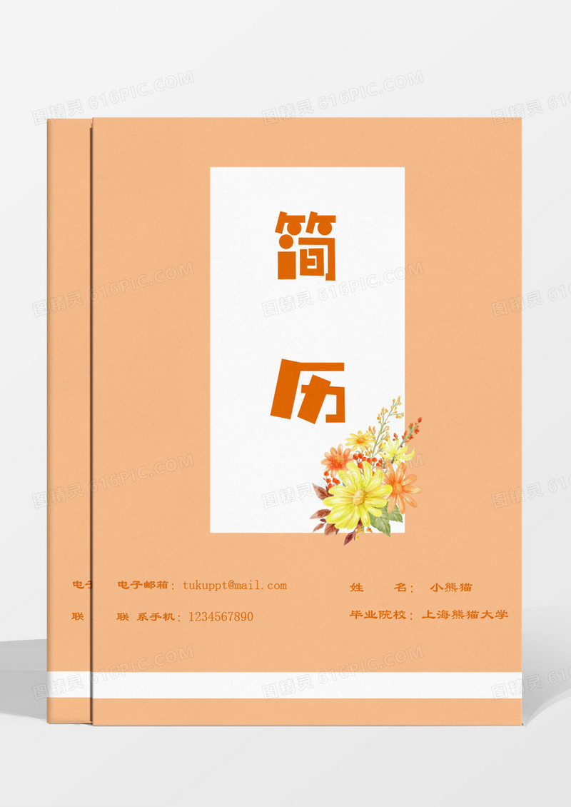 简约小清新成套简历房地产word模板