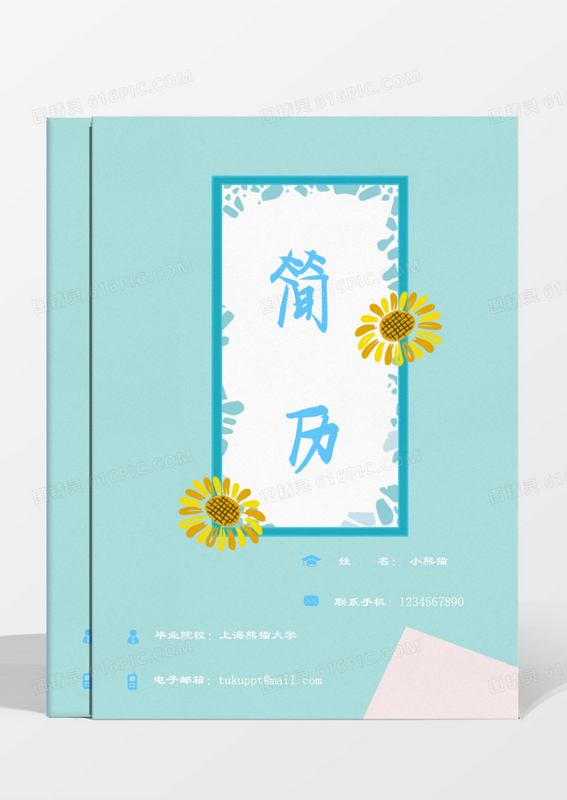 清新简约成套简历策划编导word模板