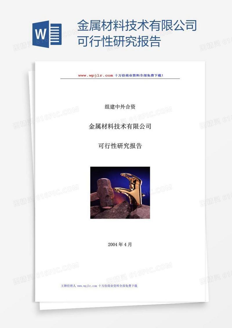 金属材料技术有限公司可行性研究报告