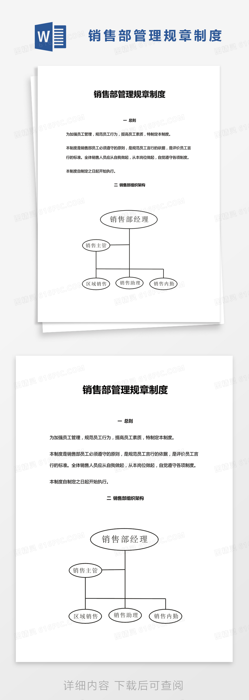 公司完整版销售部管理规章制度Word模板