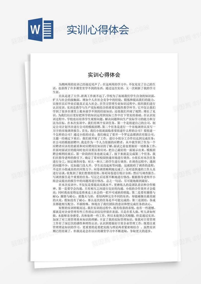 实训心得体会