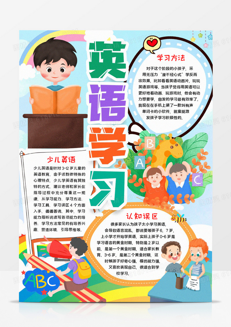少儿英语学习手抄报