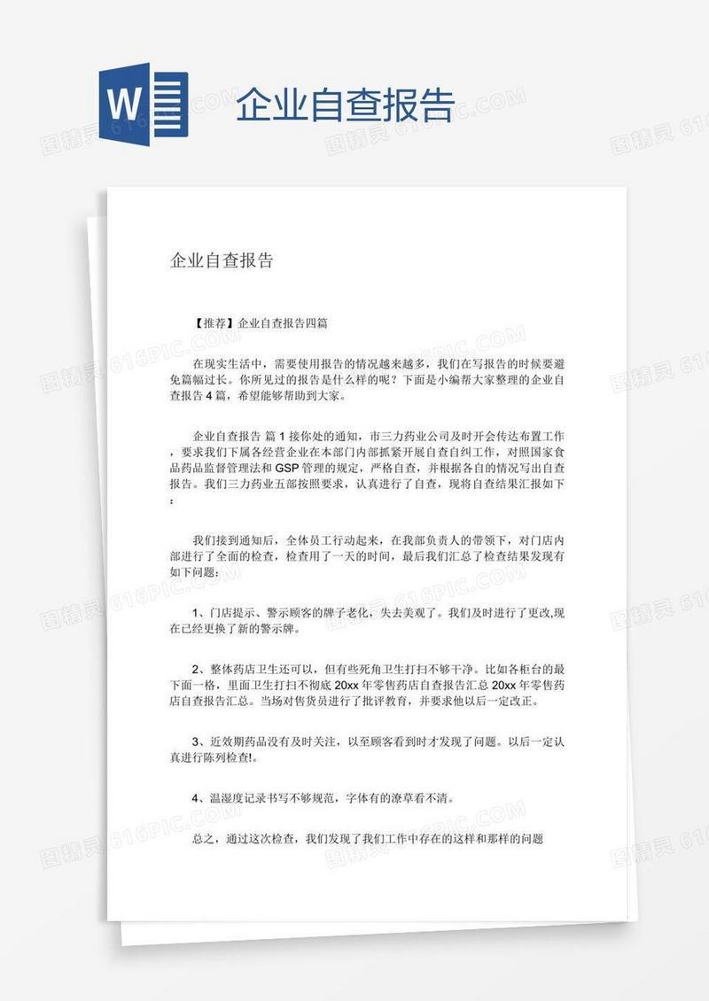 企业自查报告