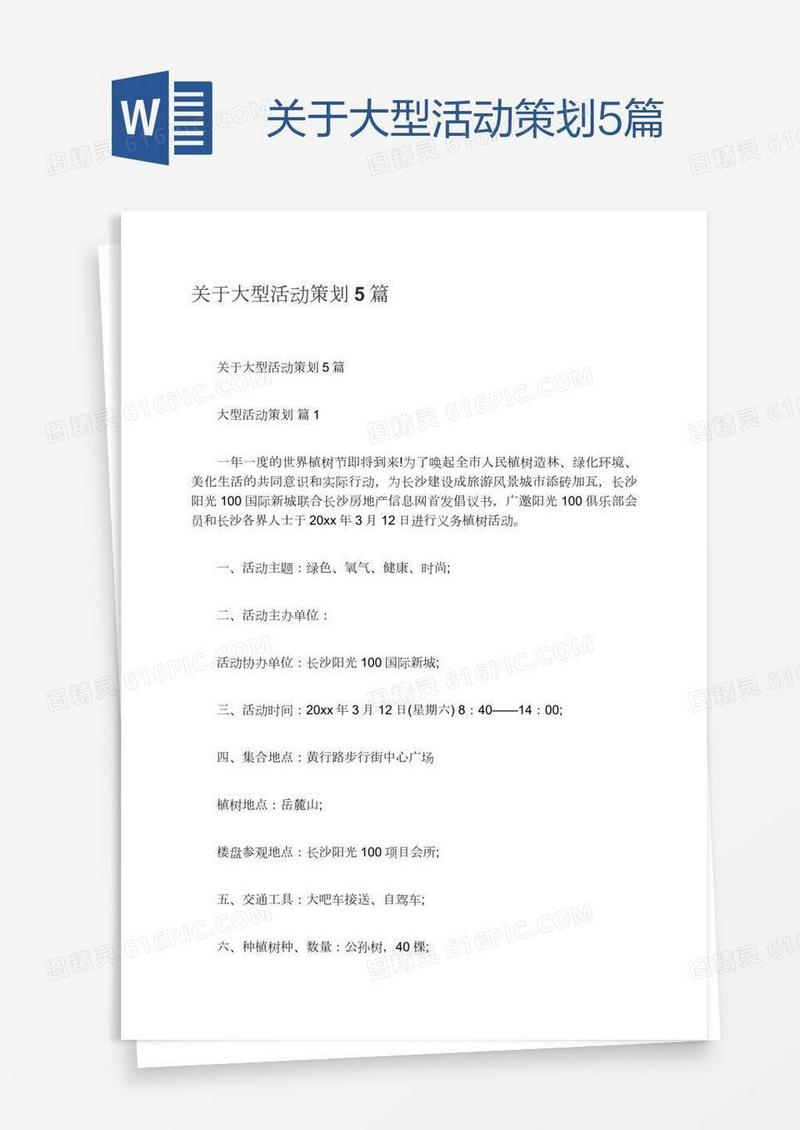 关于大型活动策划5篇