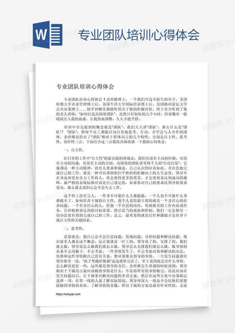 专业团队培训心得体会