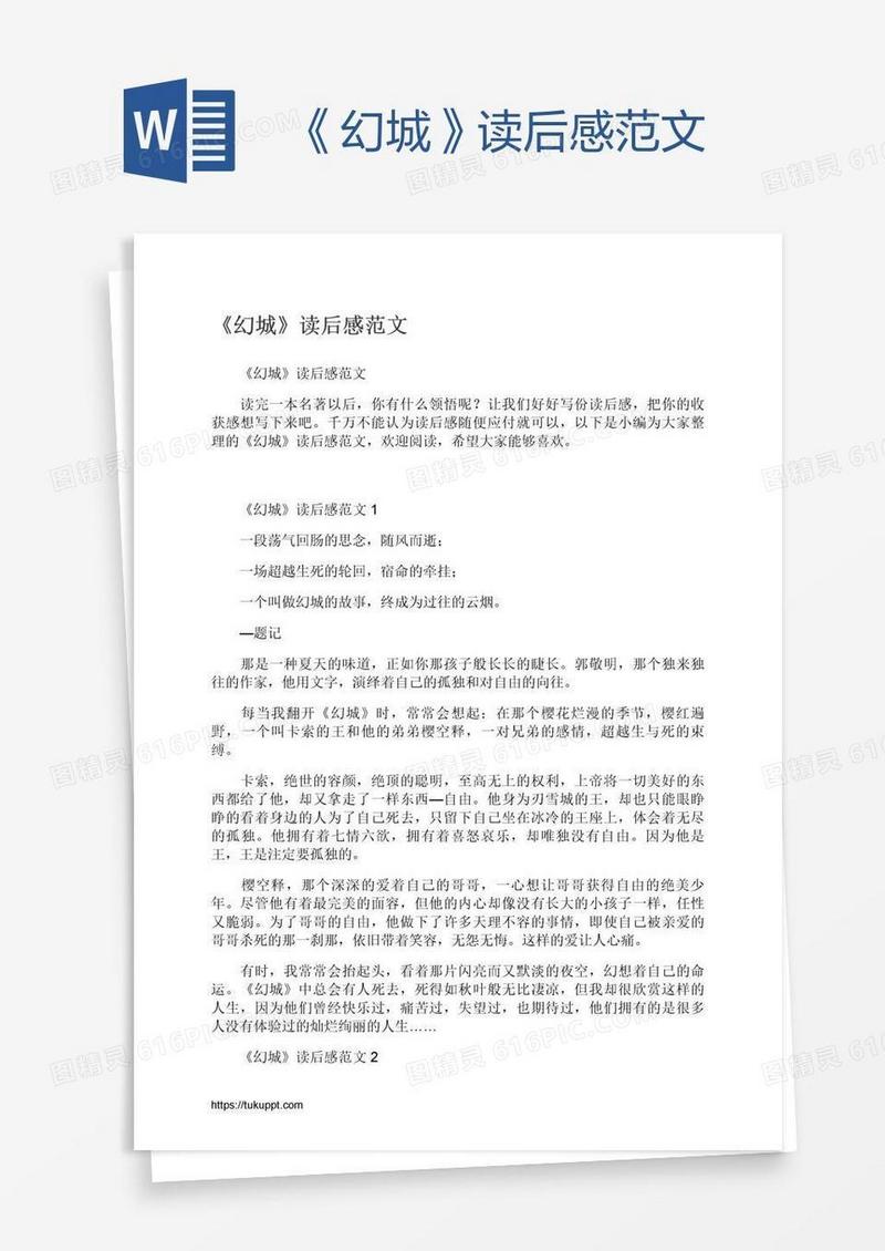 《幻城》读后感范文