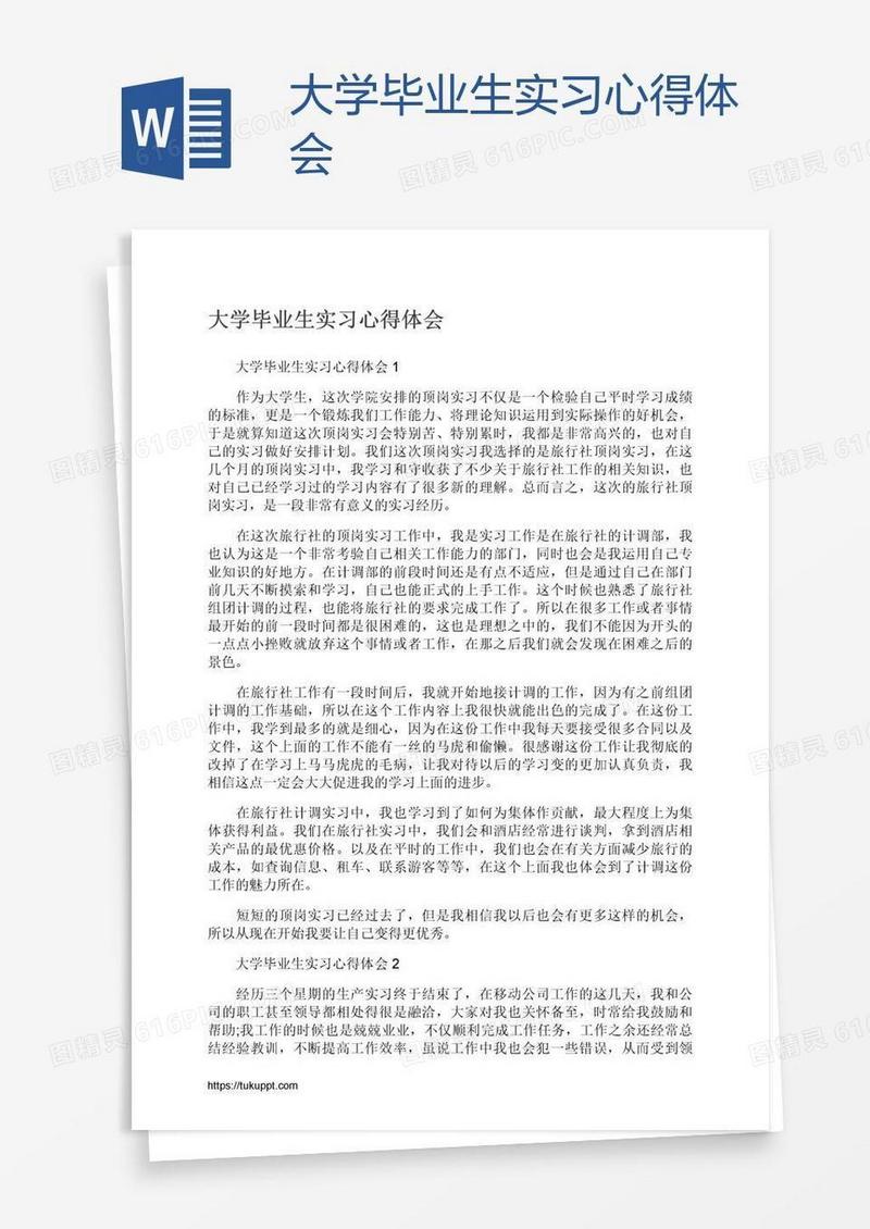 大学毕业生实习心得体会