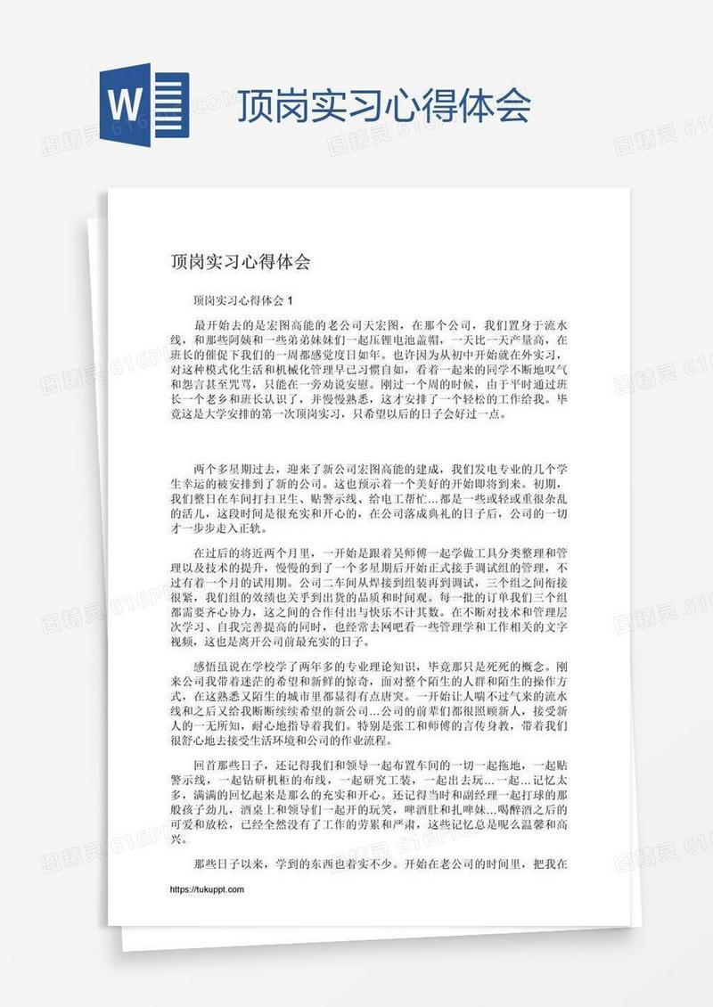 顶岗实习心得体会