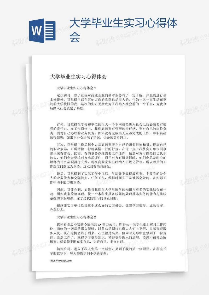 大学毕业生实习心得体会