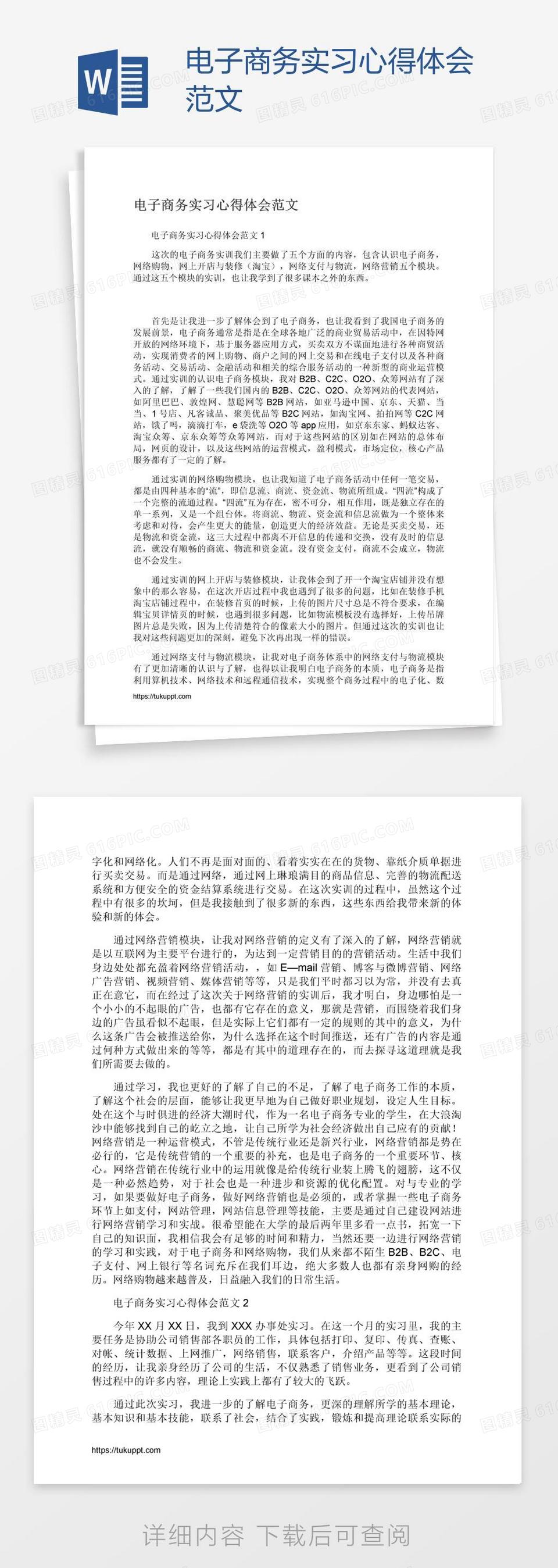 电子商务实习心得体会范文