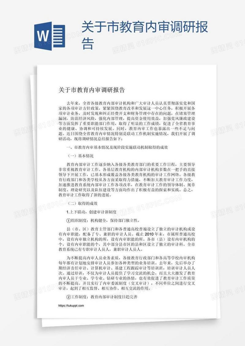 关于市教育内审调研报告