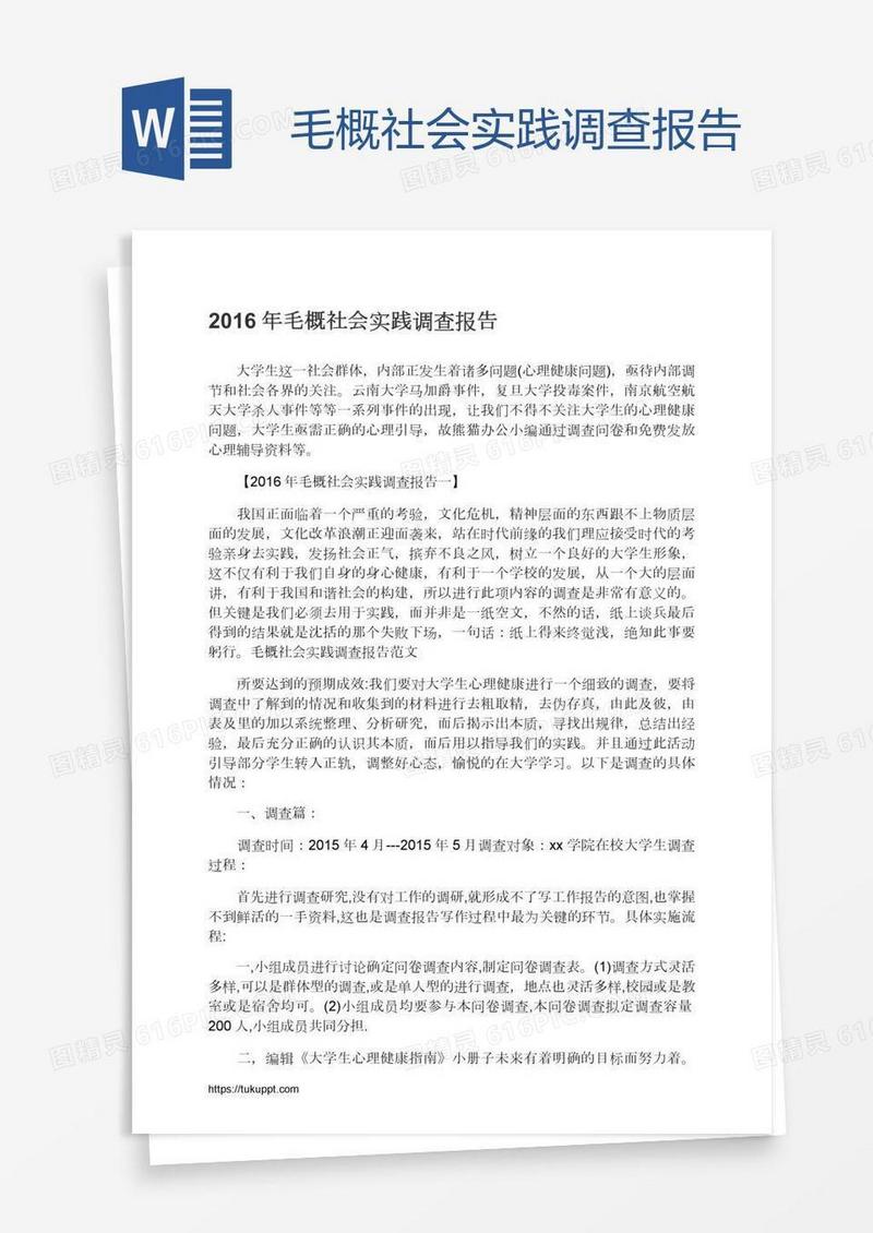 毛概社会实践调查报告