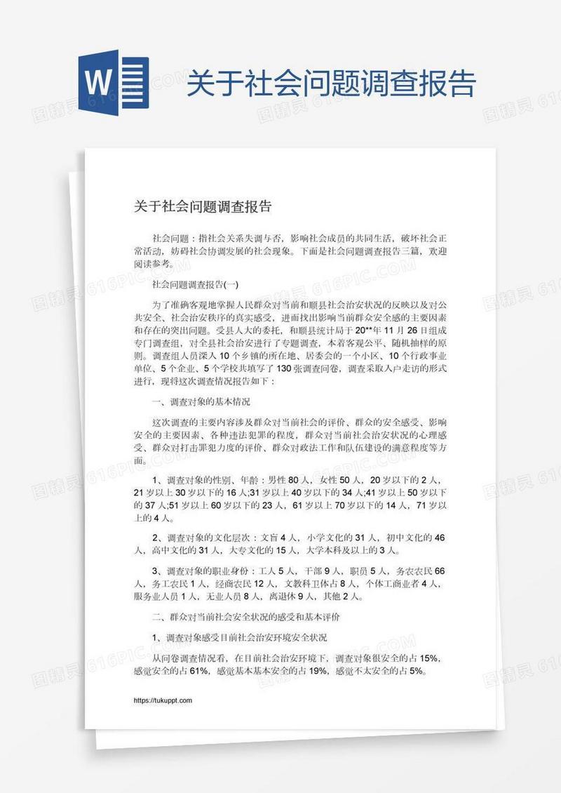 关于社会问题调查报告