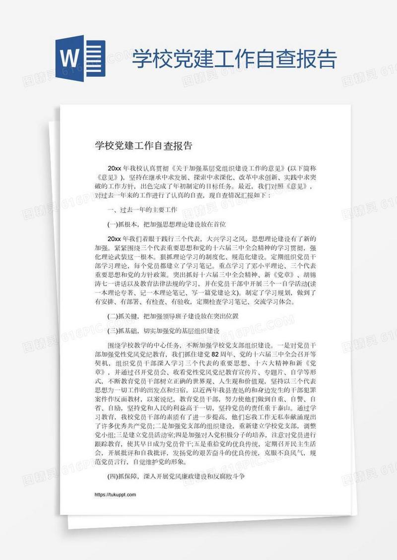 学校党建工作自查报告