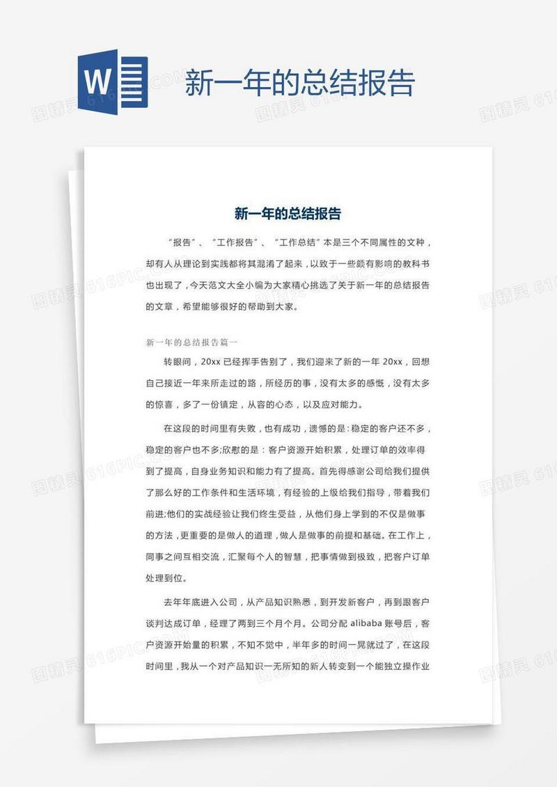 新一年的总结报告