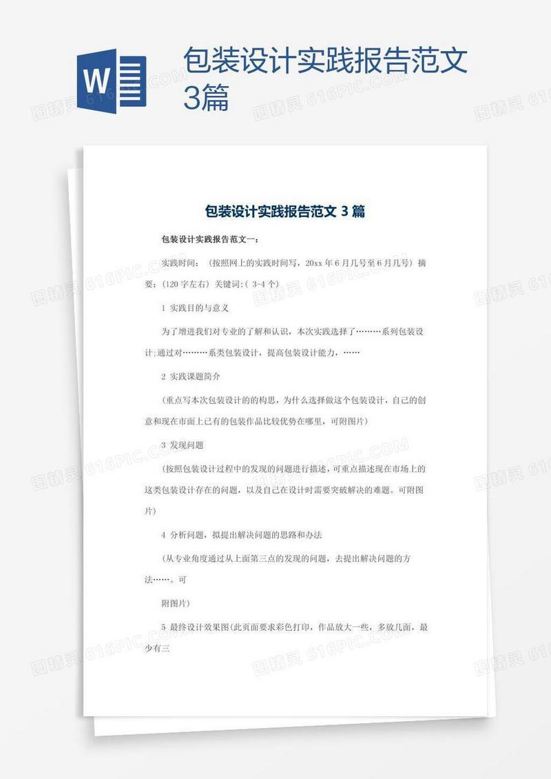 包装设计实践报告范文3篇