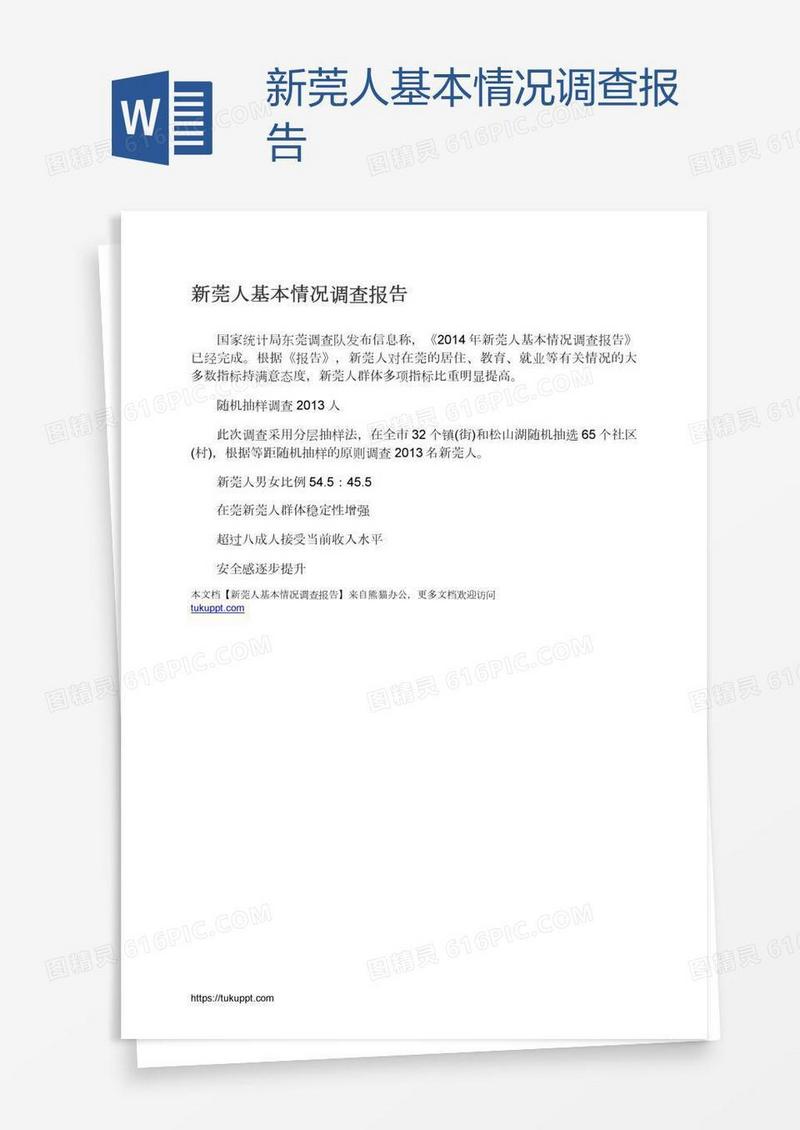 新莞人基本情况调查报告