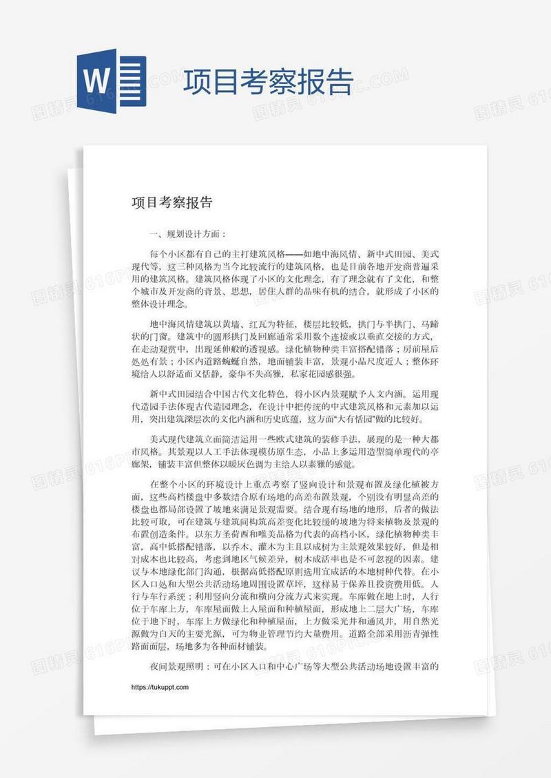 项目考察报告