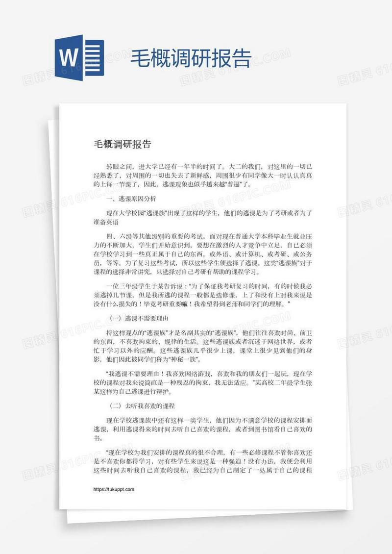 毛概调研报告