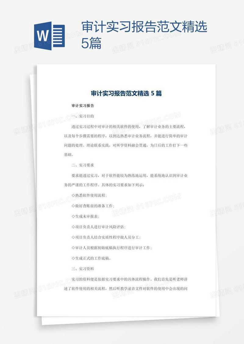 审计实习报告范文精选5篇