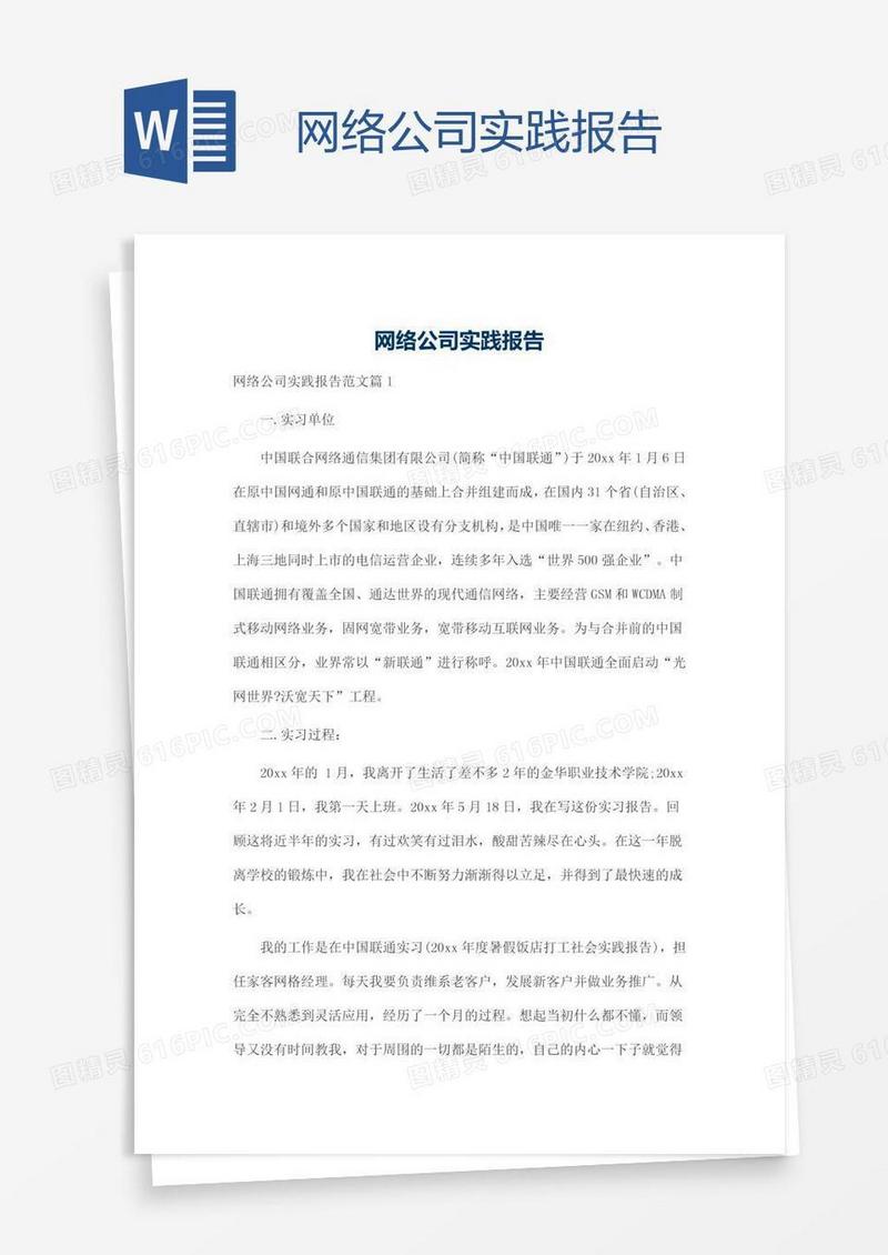 网络公司实践报告