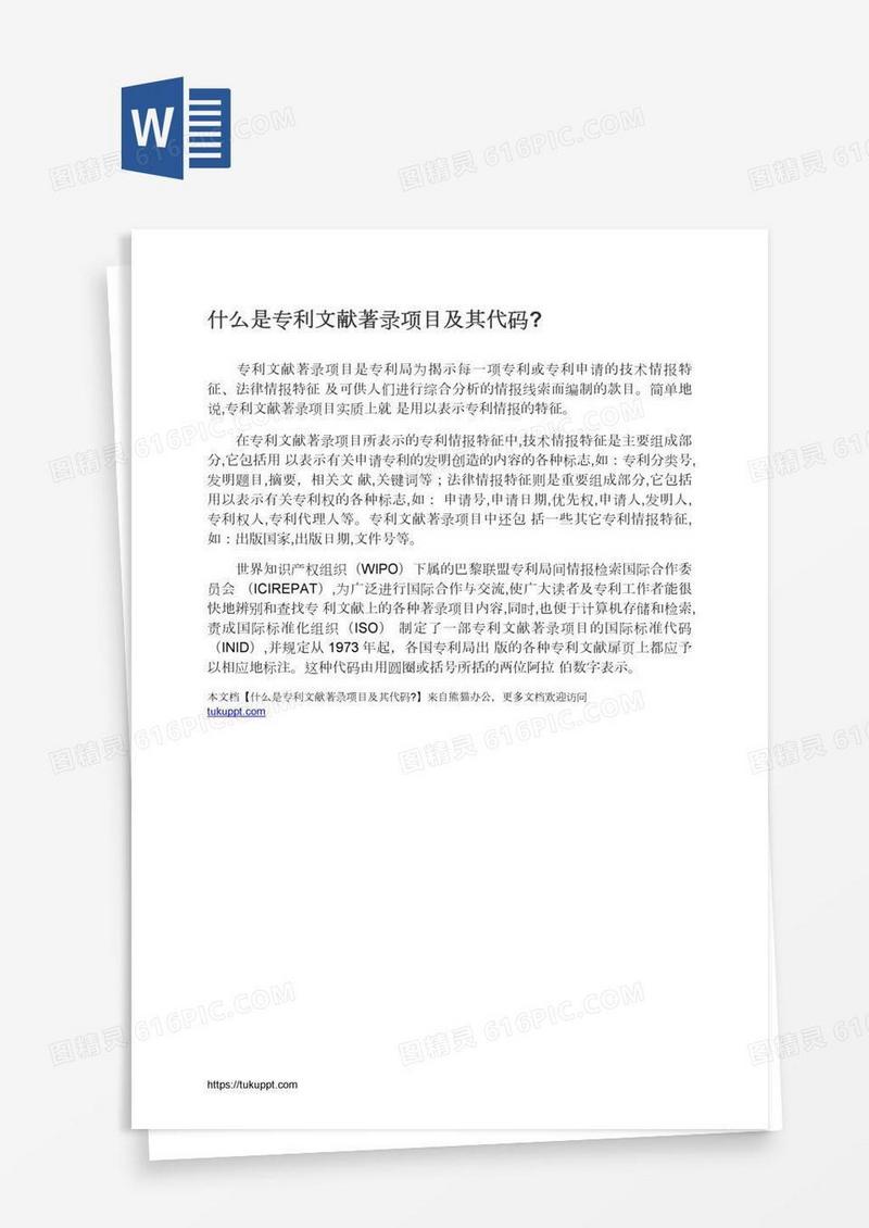 什么是专利文献著录项目及其代码?