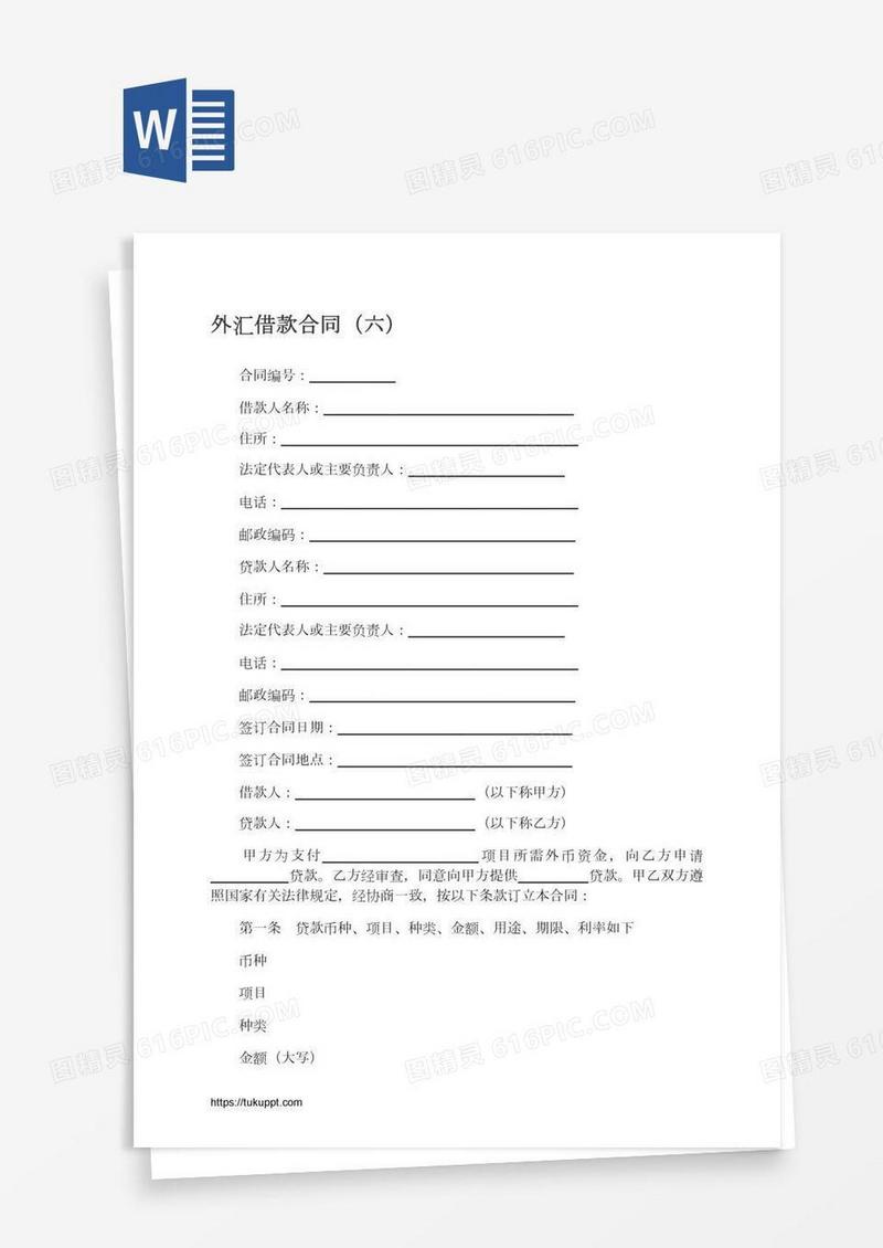 外汇借款合同（六）
