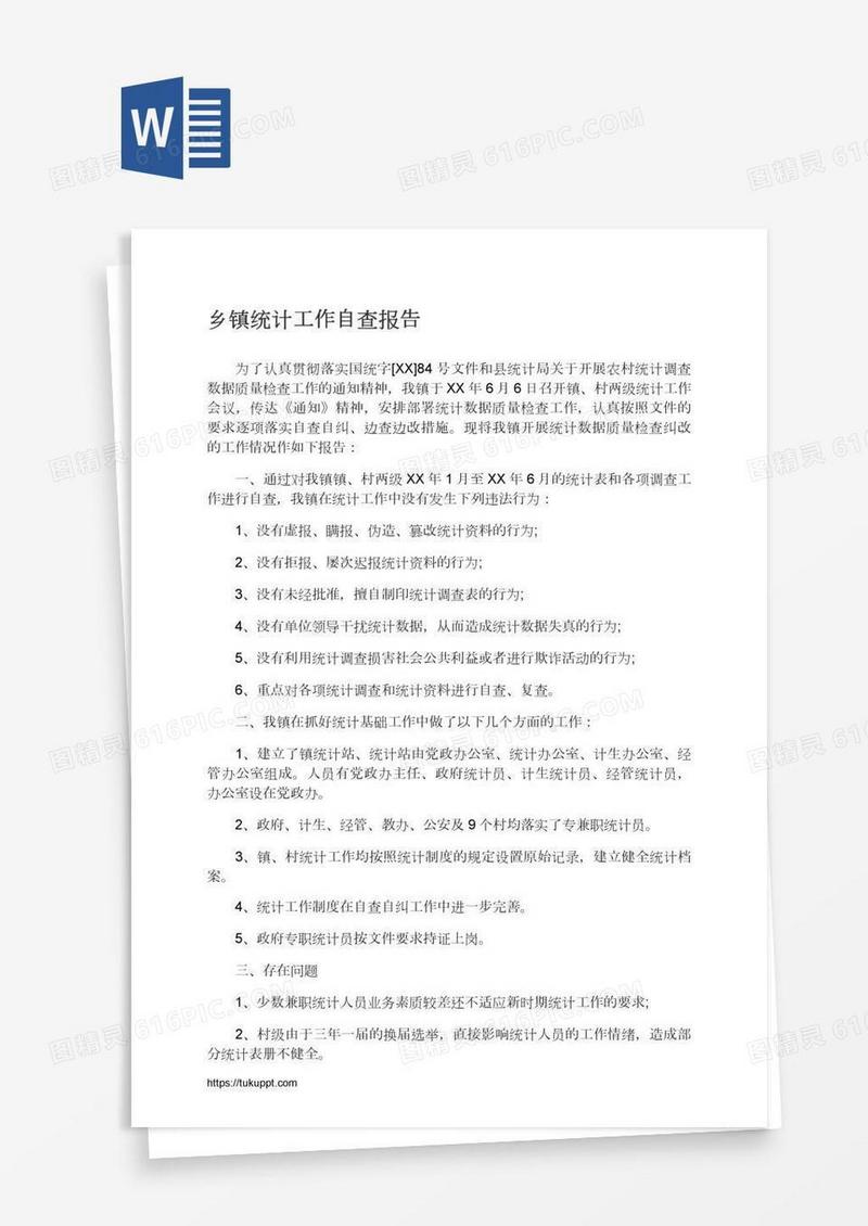 乡镇统计工作自查报告