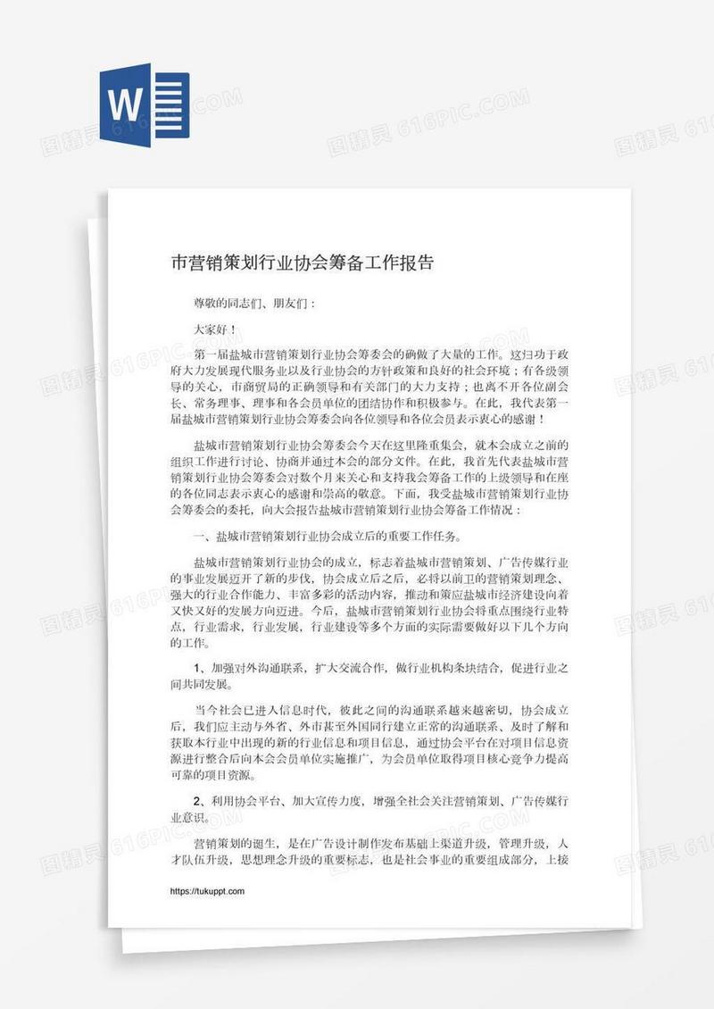 市营销策划行业协会筹备工作报告