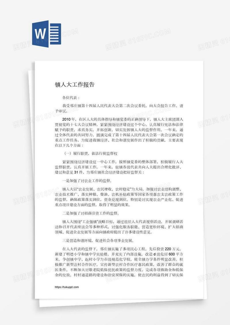 镇人大工作报告
