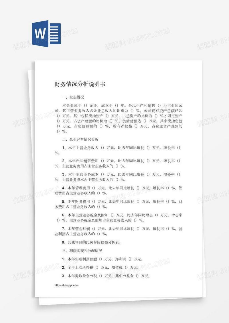 财务情况分析说明书