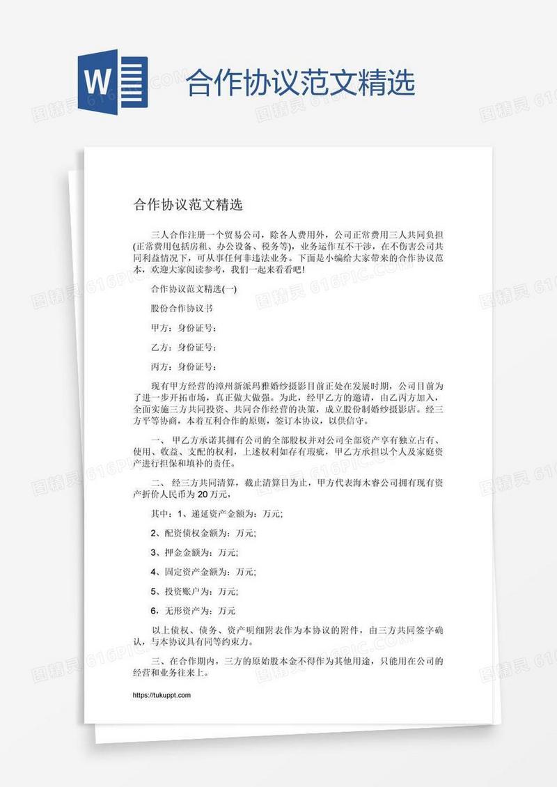 合作协议范文精选