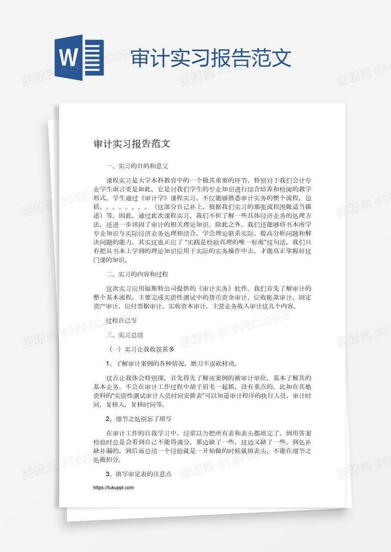 审计实习报告范文