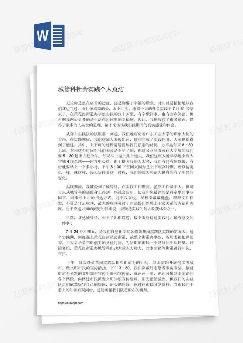 城管科社会实践个人总结