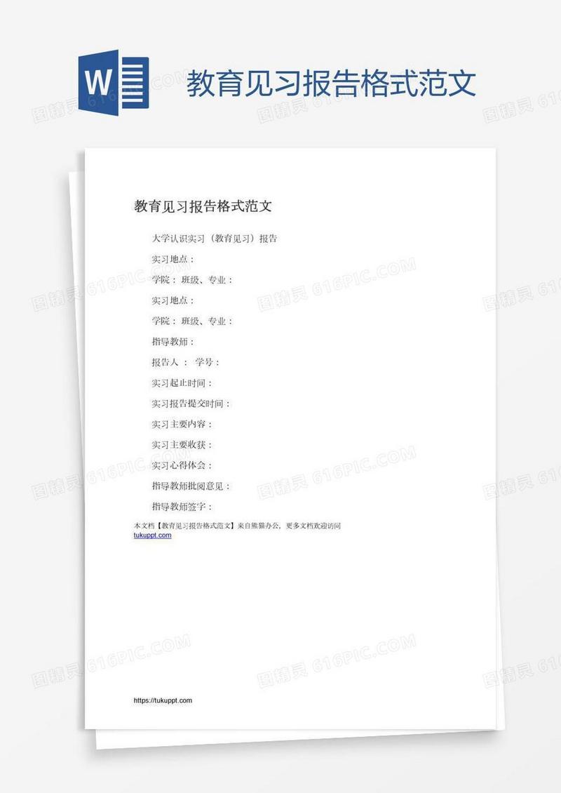 教育见习报告格式范文