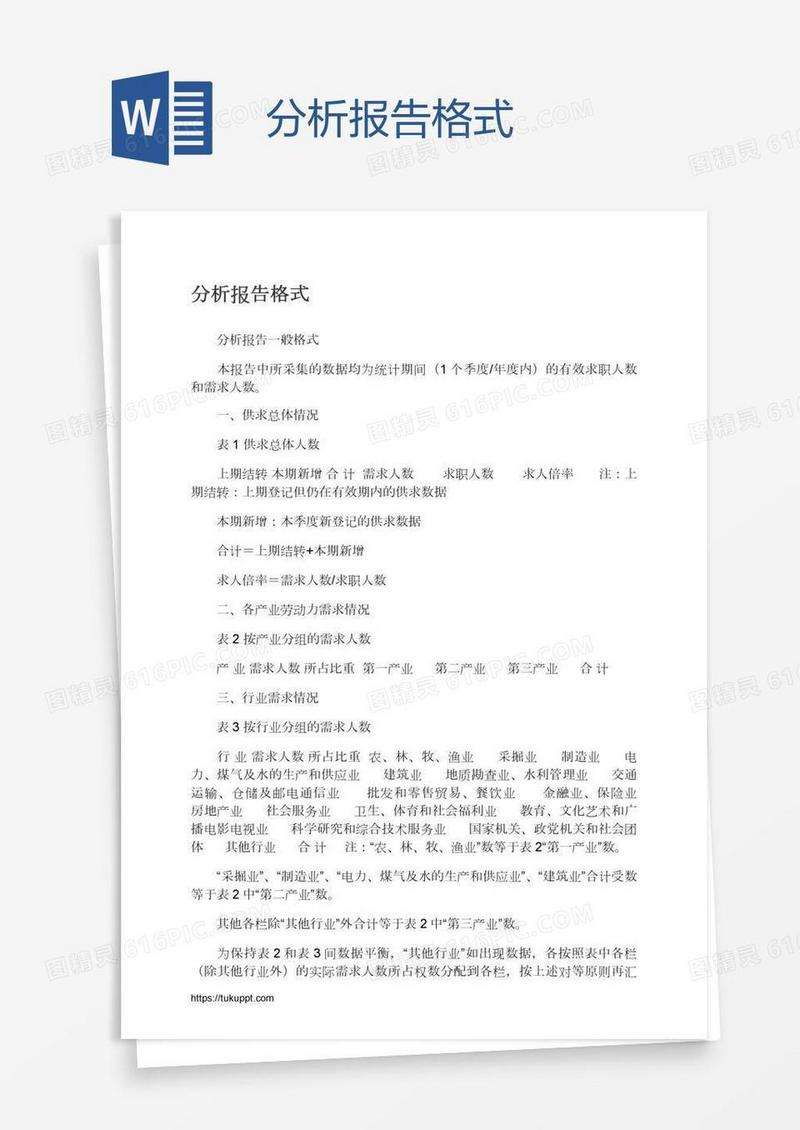 分析报告格式