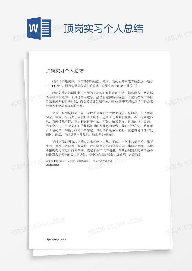 顶岗实习个人总结