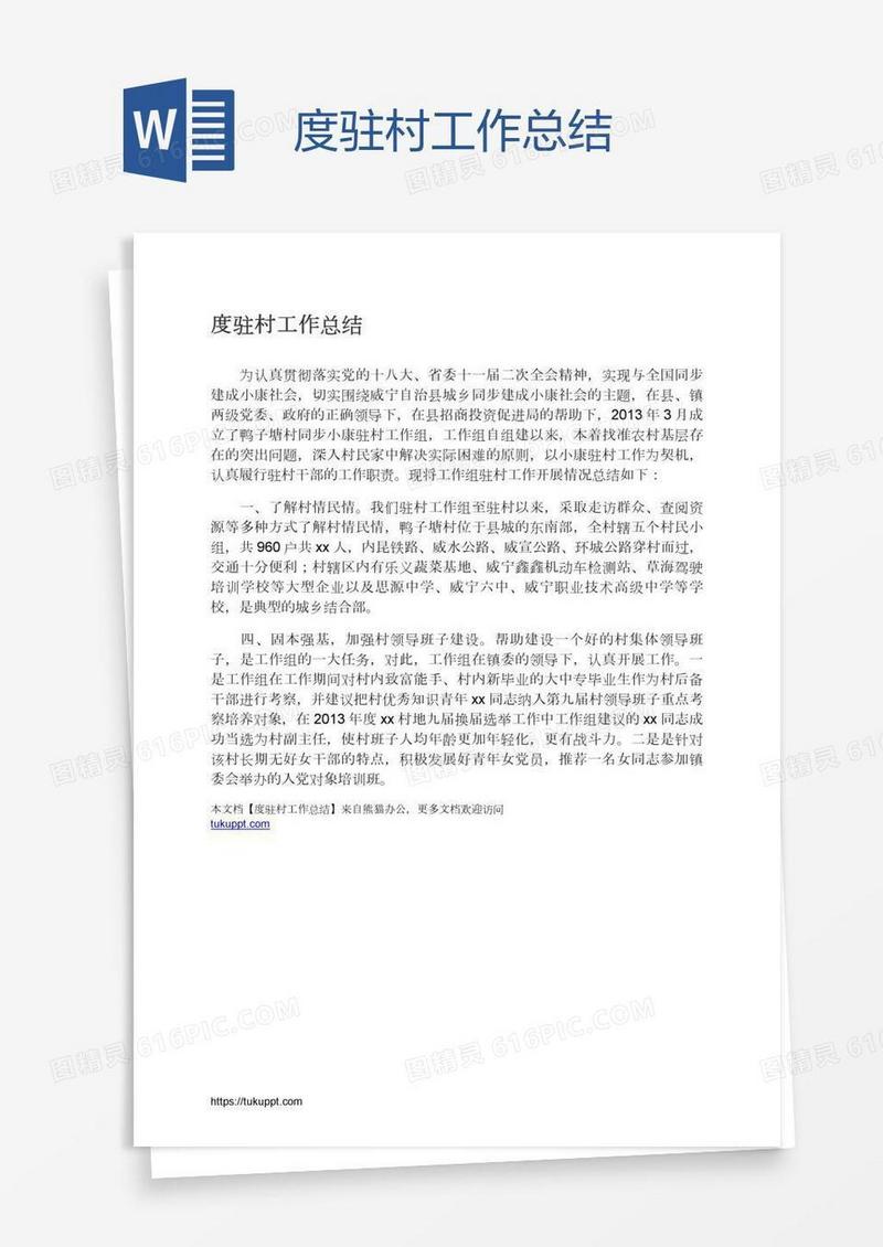 度驻村工作总结