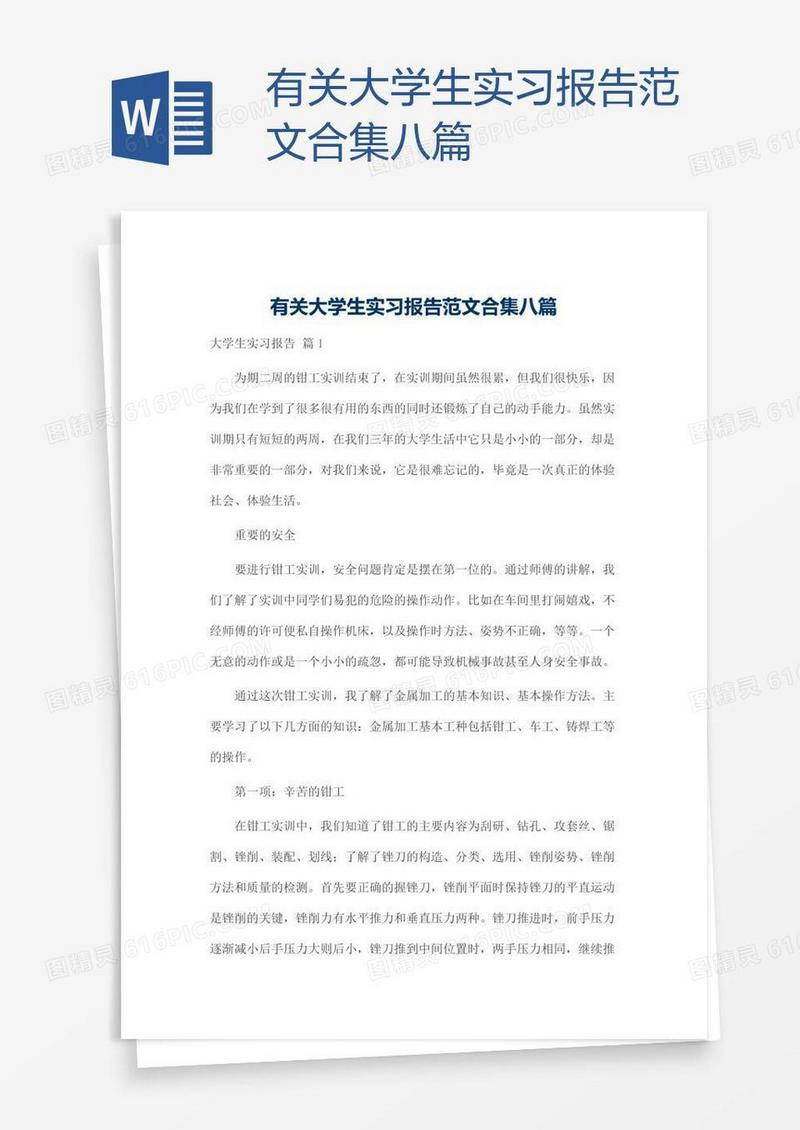 有关大学生实习报告范文合集八篇
