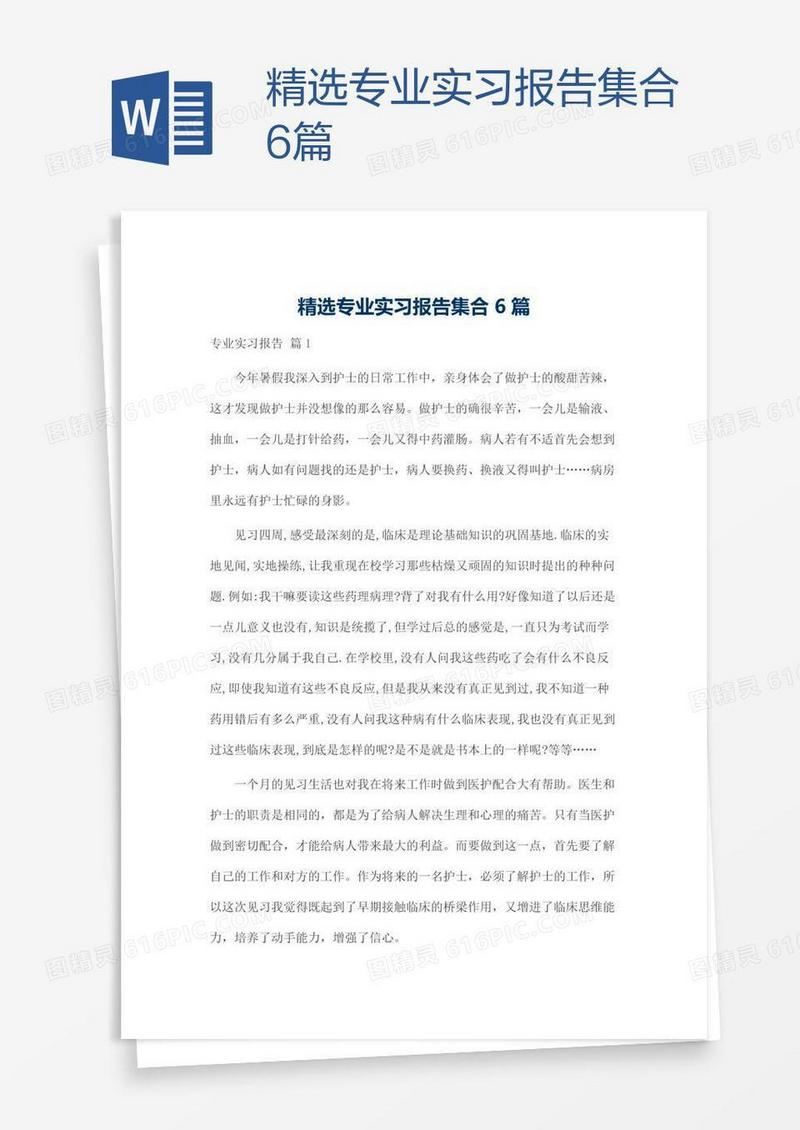 精选专业实习报告集合6篇