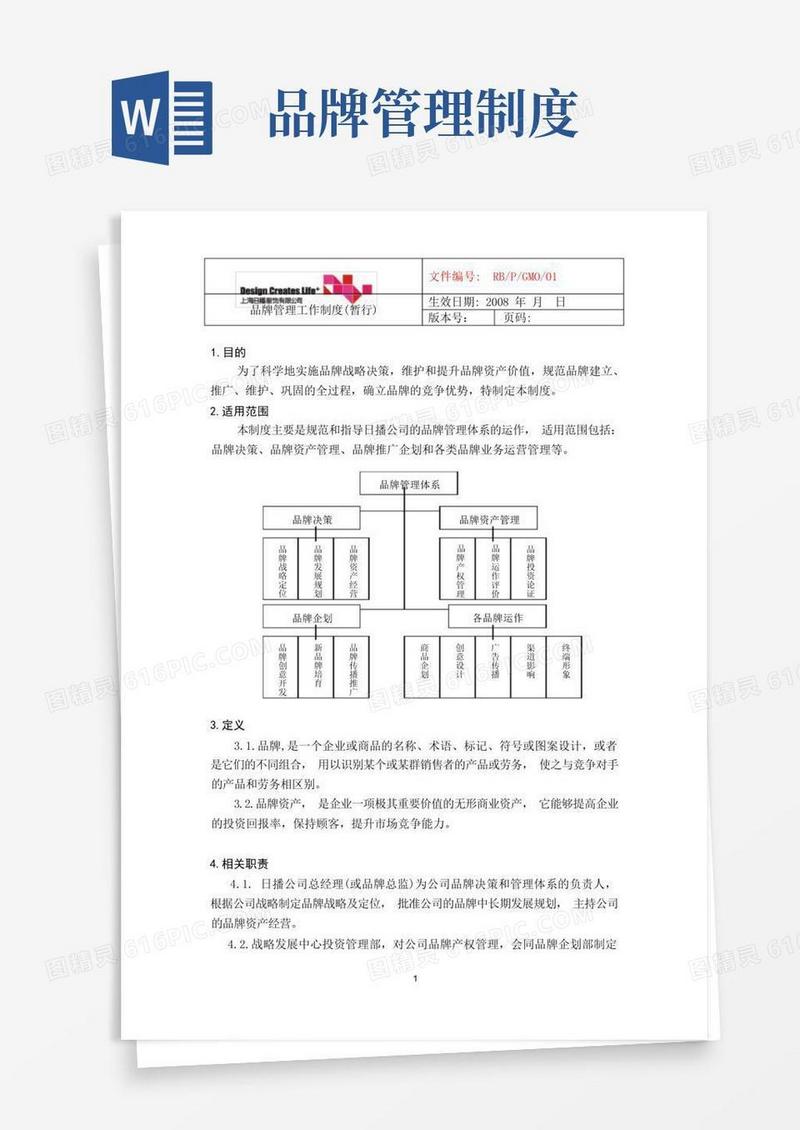 品牌管理工作制度