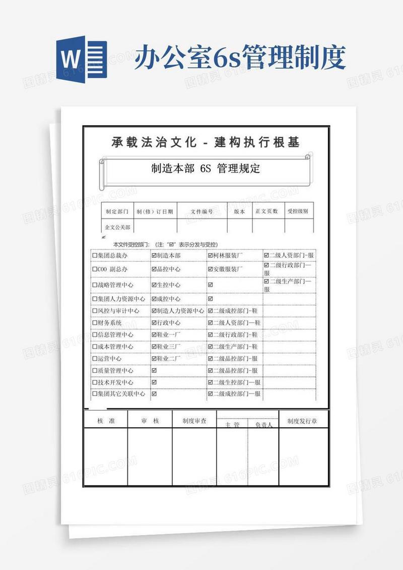 办公室-6S管理规定范本