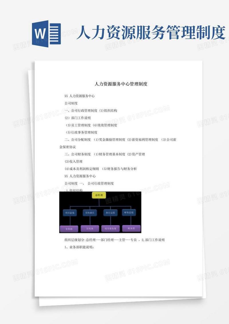 人力资源服务中心管理制度