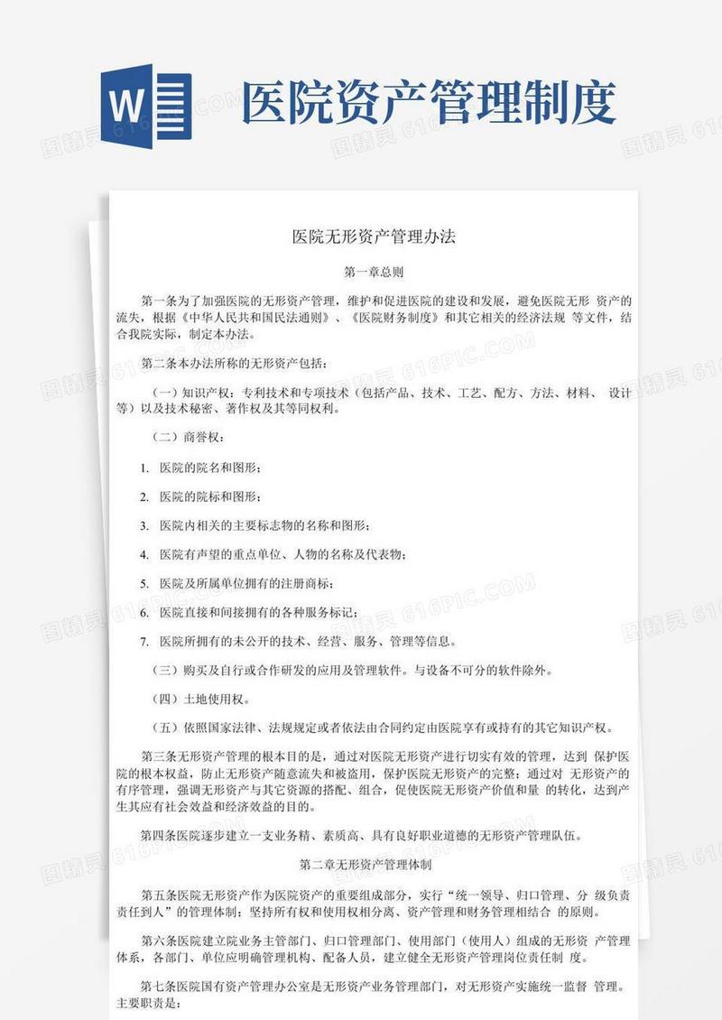 医院无形资产管理办法