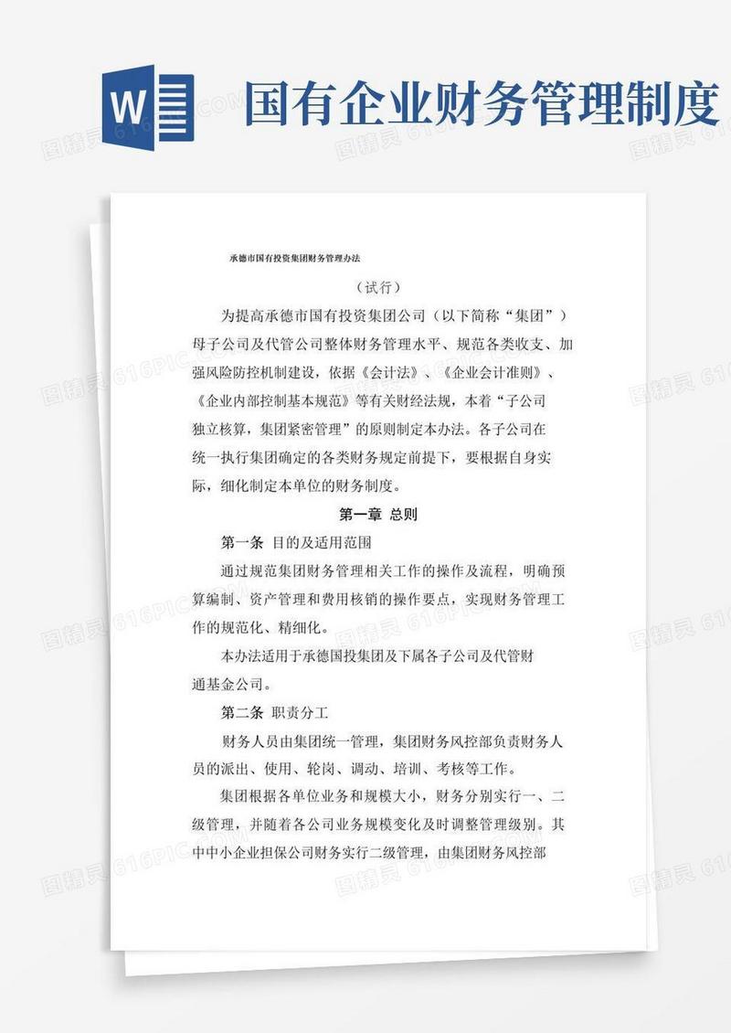 大气版国企财务管理办法