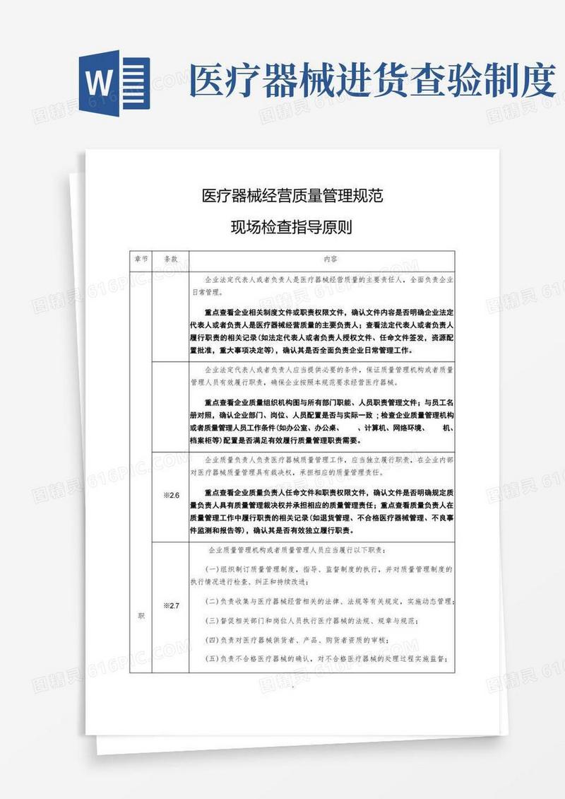 通用版医疗器械GSP现场检查要求