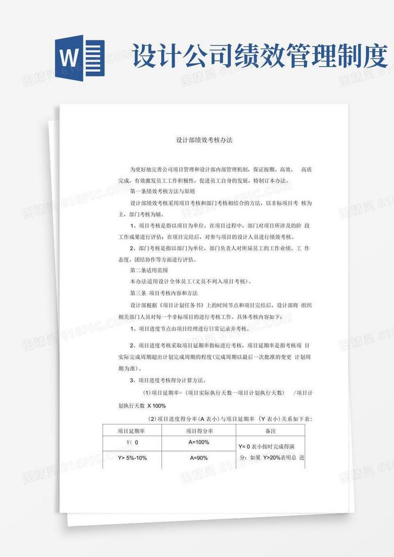 大气版设计部绩效考核制度