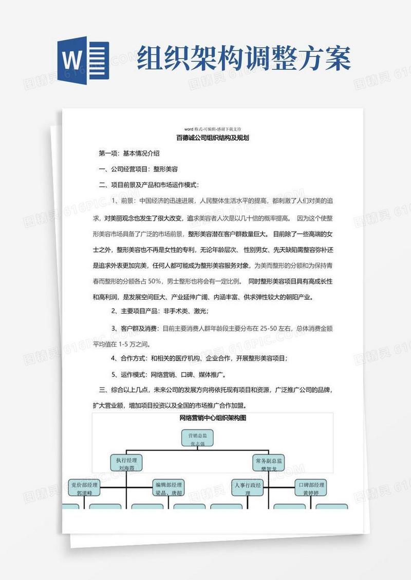 好用的公司的组织架构方案